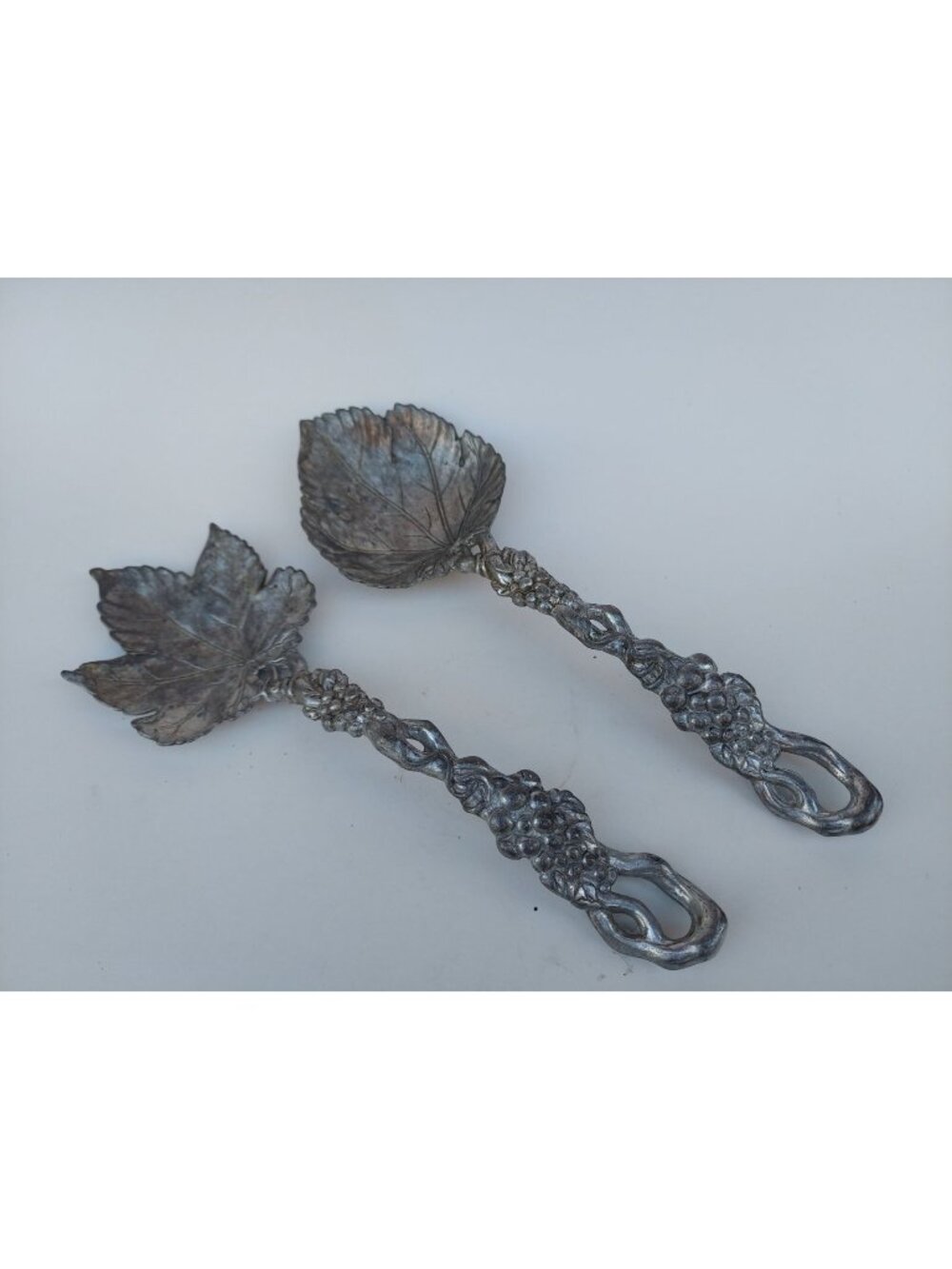 Arthur Court Grape Vine Leaf Salad Serving Fork & Spoon Set